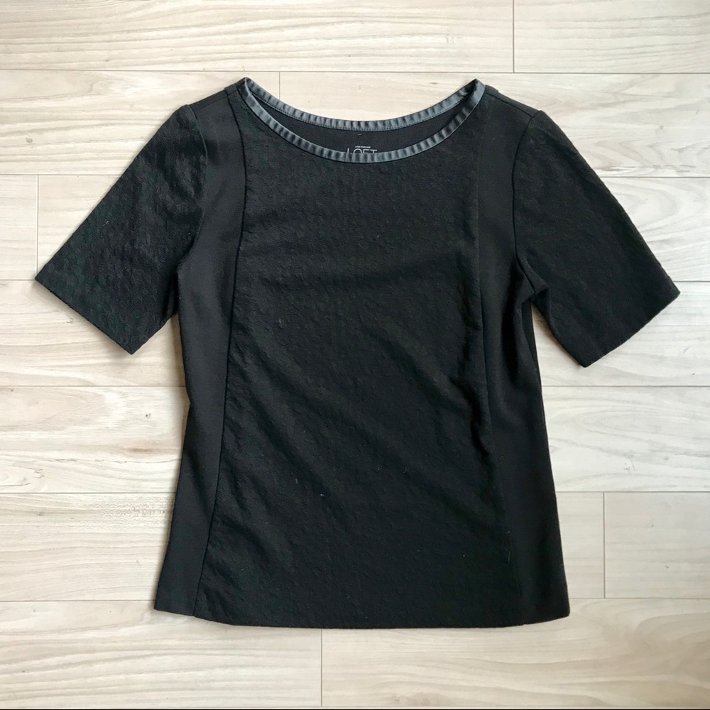 LOFT Textured Elbow Sleeve Top